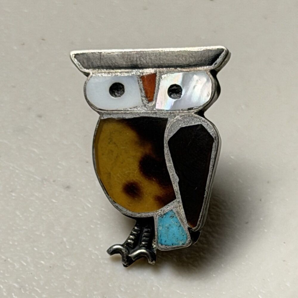 Vintage Native Unsigned Owl Pin
